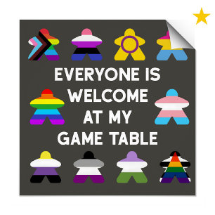 Póster Juego de mesa inclusivo Meeples Bandera del Orgull