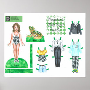 Póster Juego de muñecas de papel Raquel y Frida - Jugar o