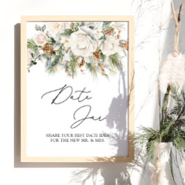 Póster Juego de novias de Winter Evergreen y Floral Date 