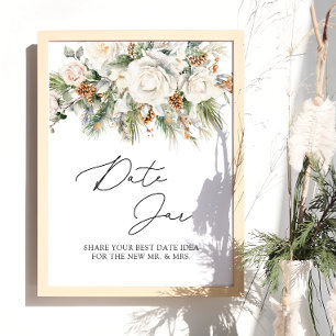 Póster Juego de novias de Winter Evergreen y Floral Date 