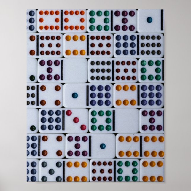 Póster Juego de números de Dominos (Frente)