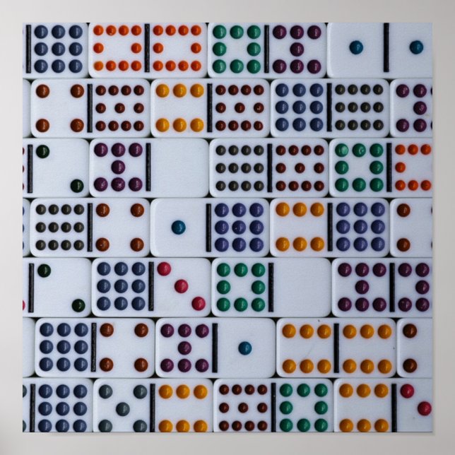 Póster Juego de números de Dominos (Frente)