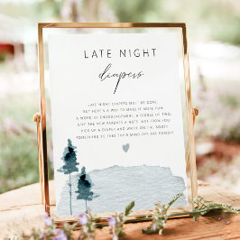 Póster Juego de pañales EGRET Rustic Slate Blue Late Nigh