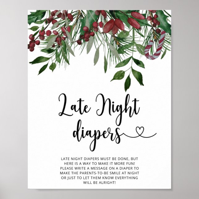 Póster Juego de pañales nocturnos de hoja perenne (Frente)