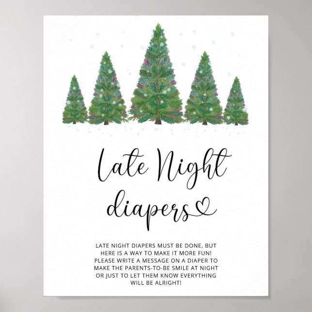 Póster Juego de pañales nocturnos de hoja perenne (Frente)