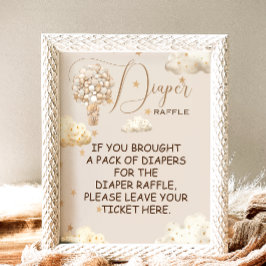 Póster Juego de pañales Raffle Teddy Bear globo TemaSigno