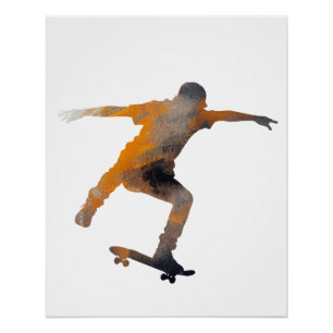 Póster Juego de patinaje deportivo Ilustracion Pop