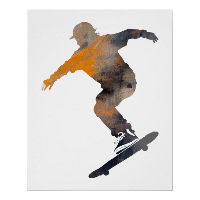 Póster Juego de patinaje deportivo Ilustracion Pop (Anverso)