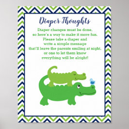 Póster Juego de pensamiento de pañales de Baby Shower de