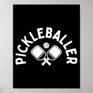 Póster Juego de pickleball para mujeres pickleballer