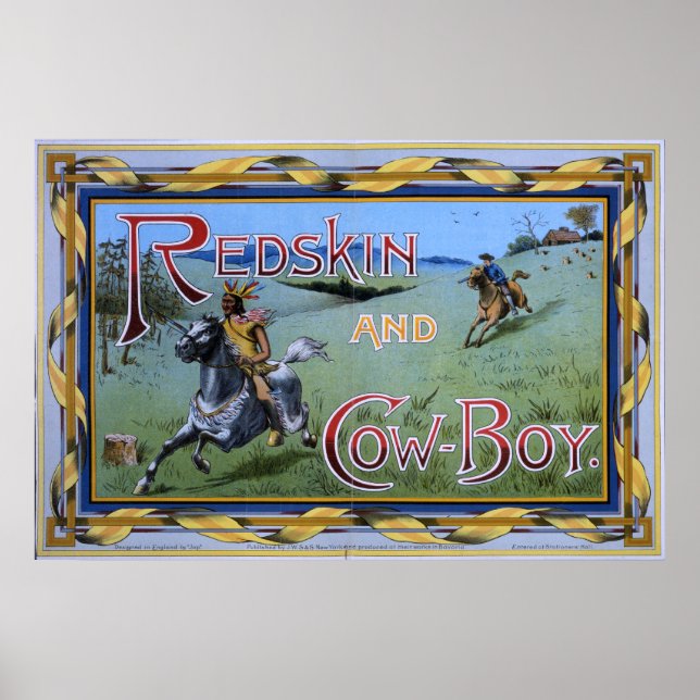 Póster Juego de piel roja y vaquero 1897 (Frente)