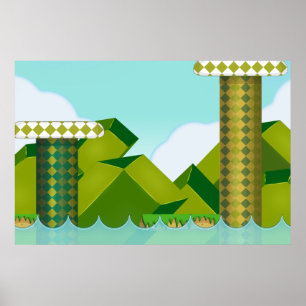 Póster Juego de plataforma retro