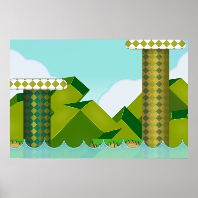 Póster Juego de plataforma retro (Frente)