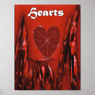 Póster Juego de Poker de Palo de Corazones