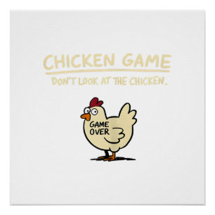 Póster Juego de Pollo No Mires Al Pollo Pollo Divertido