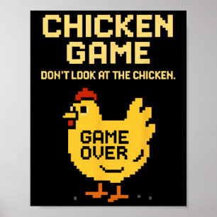 Póster Juego de pollos No mires al pollo Pollito divertid