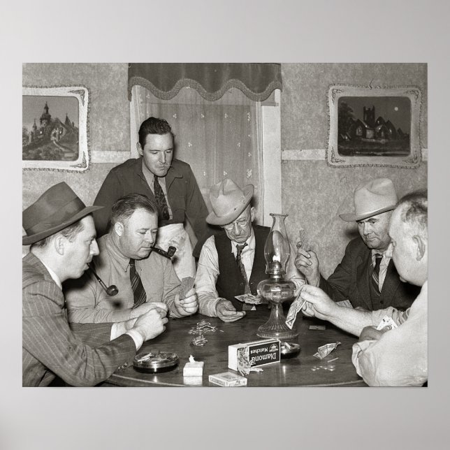 Póster Juego de Póquer, 1939. Foto Antigua (Frente)