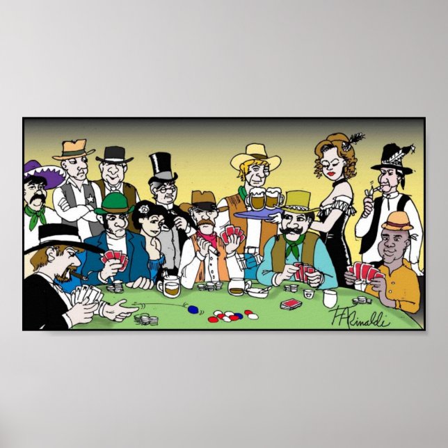 Póster Juego de póquer Wild West (Frente)
