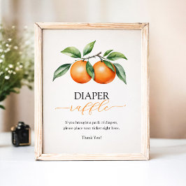 Póster Juego de Raffle de Diaper Naranja de Citrus