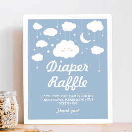 Póster Juego de Raffle de pañales Baby Shower para la nub