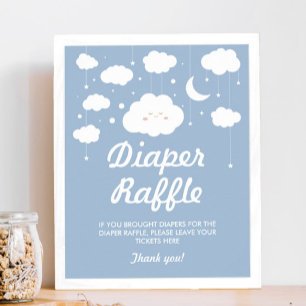 Póster Juego de Raffle de pañales Baby Shower para la nub