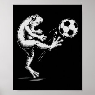 Póster Juego de rana de fútbol lindo meta niños mamá 