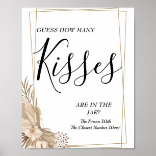 Póster Juego de regalos de boda Floral Cuántos besos