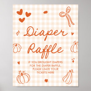 Póster Juego de rifa de pañales para baby shower A Little