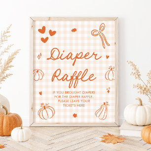 Póster Juego de rifa de pañales para baby shower A Little
