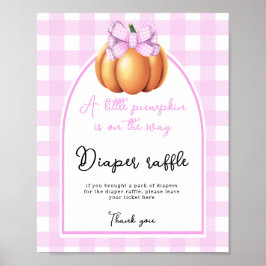 Póster Juego de rifa de pañales para baby shower con arco