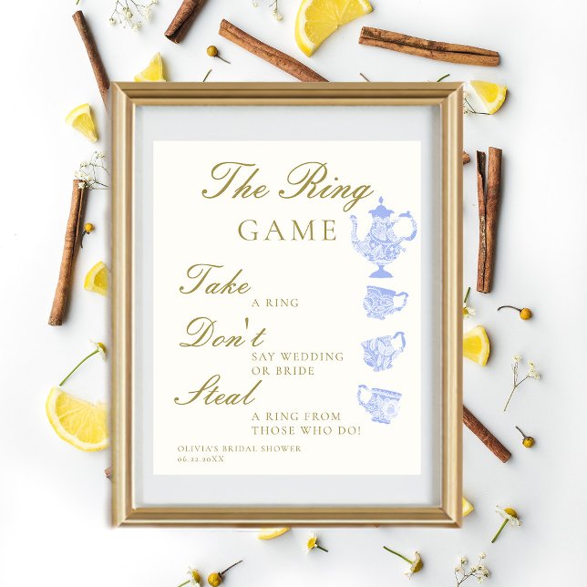 Póster Juego de Ring Tea de novia China Set Blue White La (Subido por el creador)