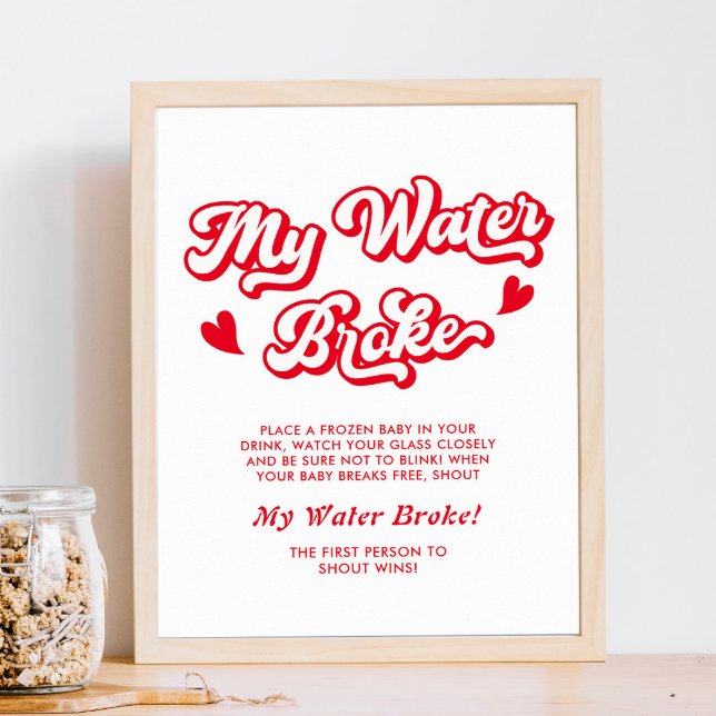 Póster Juego de San Valentín Baby Shower Mi salto de agua (Subido por el creador)