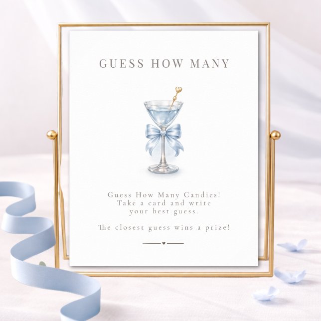 Póster Juego de Shower de Bebé Blue Martini Adivina Cuánt (Subido por el creador)