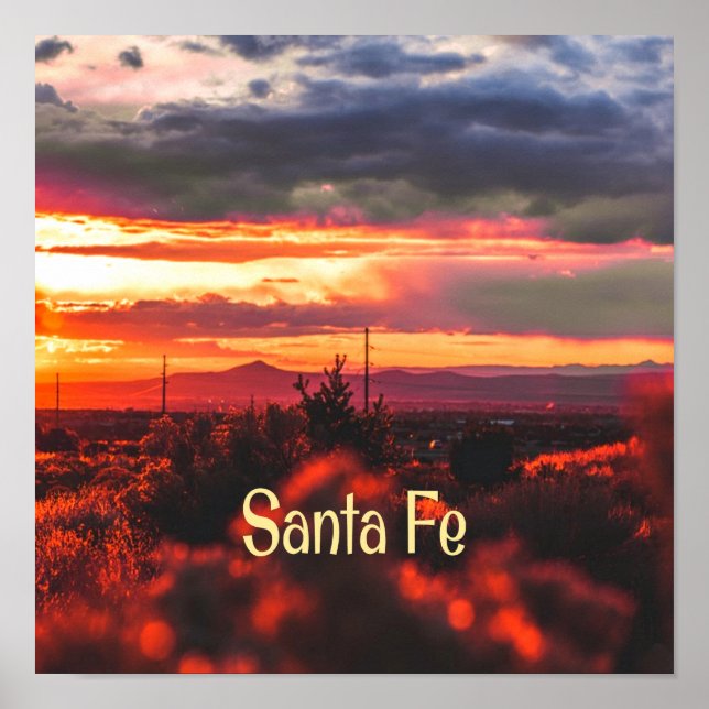Póster Juego de Sol Santa Fe Nuevo México (Frente)