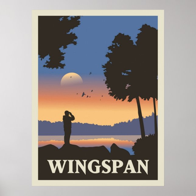 Póster Juego de tablero Wingspan Juego de estilo de viaje (Frente)