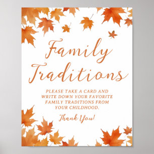 Póster Juego de tradiciones familiares de Baby Shower de 