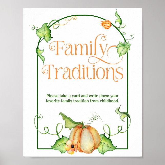 Póster Juego de tradiciones familiares de la calabaza peq (Frente)