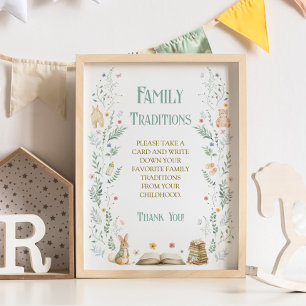 Póster Juego de Tradiciones Familiares para Baby Shower d