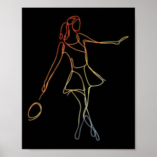 Póster Juego De Traslado Del Reproductor De Badminton Fem