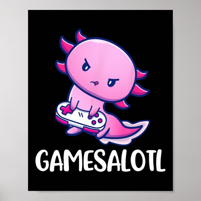 Póster Juego de vídeo Axolotl Cute (Frente)