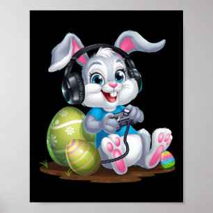 Póster Juego de video Bunny Egg Easter Day Jugador de niñ