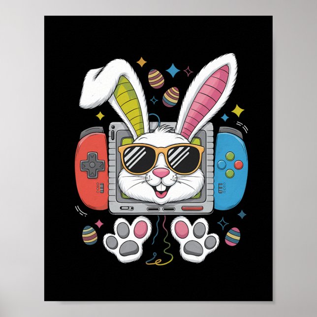 Póster Juego de video Bunny Eggs Costume Día de Pascua Ni (Frente)