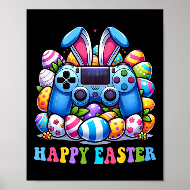 Póster Juego de video Bunny Eggs Costume Día de Pascua Ni (Frente)