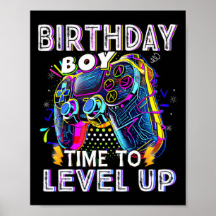 Póster Juego De Video Cumpleaños Hora De Nivelar Video Ga
