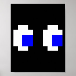 Póster Juego de video de arcade de Ghost Eyes Pixel de 8 