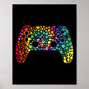 Póster Juego de video de Dye Polka Dot de Tie Dye Camiset