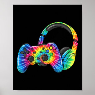 Póster Juego de video del controlador de auriculares para