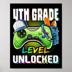Póster Juego de Video Desbloqueado Nivel 4to Grado Ck Par