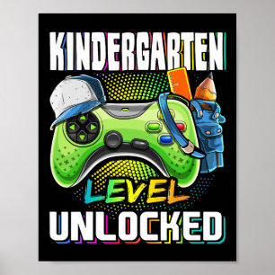 Póster Juego de Video Desbloqueado Nivel de Kinder Ck a l