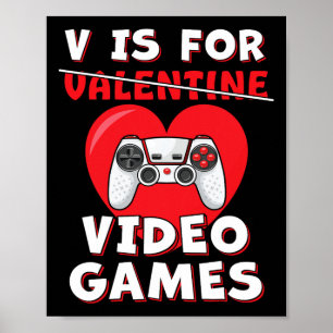 Póster Juego de video Día de San Valentín Jóvenes Jóvenes